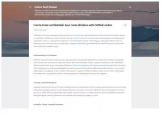 How to Clean and Maintain Your Home Windows with Crafted London
