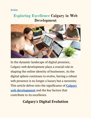 Exploring Excellence Calgary in Web Development