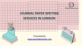 Journal Paper Writing Services in London