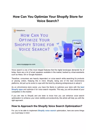 Optimize Voice Search: A Guide with the Best Shopify Apps