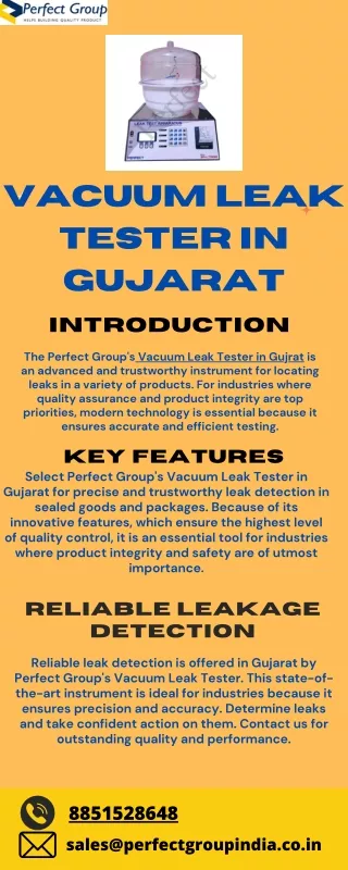 Vacuum Leak Tester in Gujarat