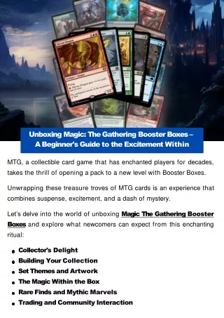 Unboxing MTG Booster Boxes – A Beginner's Guide to the Excitement Within