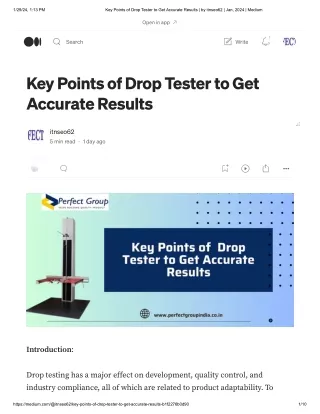 Key Points of Drop Tester to Get Accurate Results