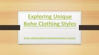 Exploring Unique Boho Clothing Styles