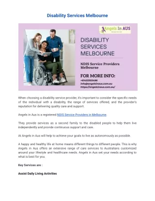 Disability Services Melbourne