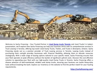 Construction Equipment Financing Truck Leasing Toronto