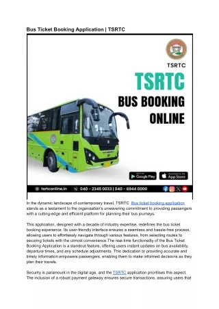 Bus Ticket Booking Application _ TSRTC