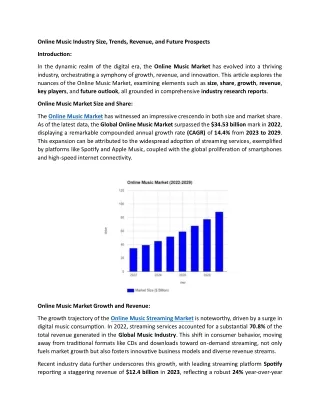 Online Music Streaming Market