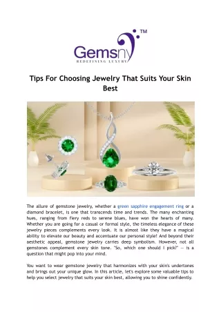 Tips for Selecting the Perfect Jewelry for Your Skin Tone