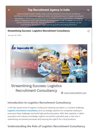 Streamlining Success Logistics Recruitment Consultancy