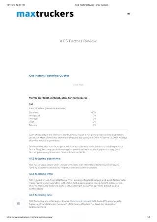 ACS Factors Review - max truckers