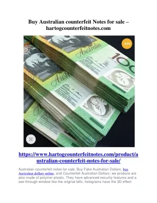 Buy Australian counterfeit Notes for sale - hartogcounterfeitnotes.com,