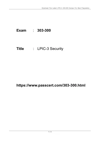 LPIC-3 Security 303-300 Dumps