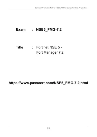 NSE5_FMG-7.2 Fortinet NSE 5 - FortiManager 7.2 Dumps