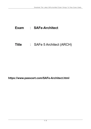 SAFe-Architect SAFe Architect (ARCH) Exam Dumps