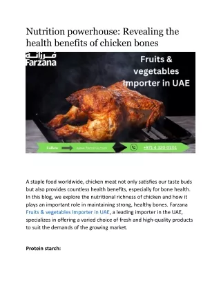 Nutrition powerhouse Revealing the health benefits of chicken bones