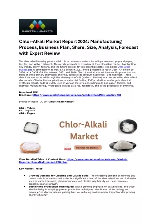 Catalysts of Growth: Chlor-Alkali Market Demand Explored