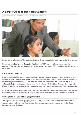 A Simple Guide to Basic BCA Subjects