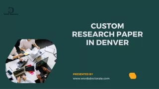 CUSTOM Research Paper In Denver