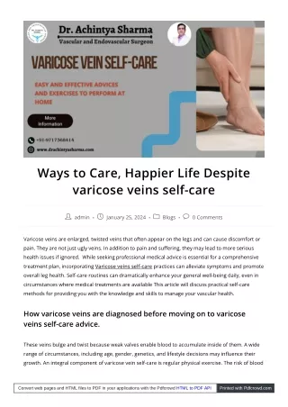 The Complete Guide to Self-Care for Varicose Veins