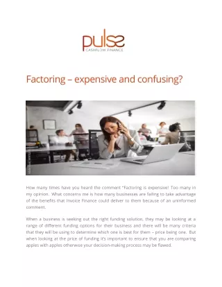 Factoring – expensive and confusing - Factoring, Business and Invoice Solutions - Pulse Cashflow Finance