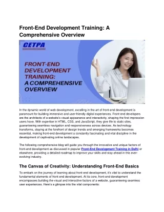 Front-End Development Training A Comprehensive Overview