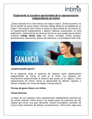 Explorando la lucrativa oportunidad de la representación independiente de Intima