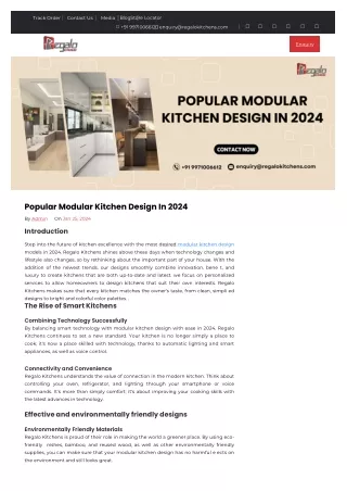 Popular Modular Kitchen Design In 2024