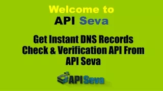 Get Instant DNS Records Check & Verification API From API Seva