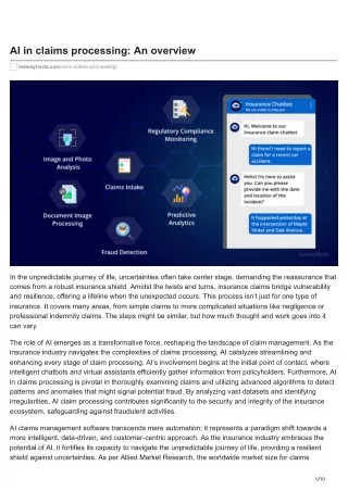 AI in claims processing An overview