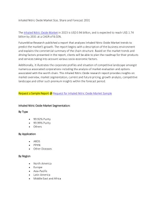 Inhaled Nitric Oxide Market Size, Share and Forecast 2031