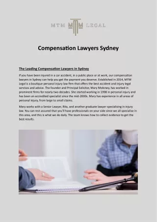 Compensation Lawyers Sydney