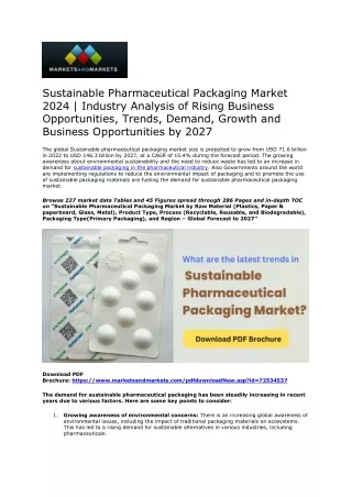 Prescribing Green: Sustainable Packaging's Surge in Pharma Demand