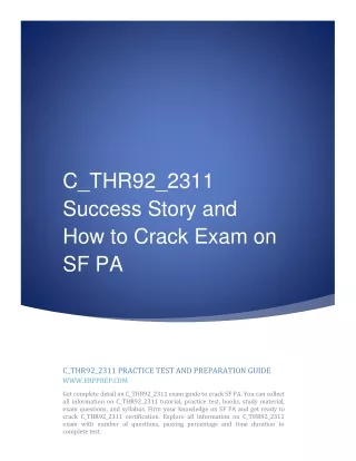 C_THR92_2311 Success Story and How to Crack Exam on SF PA