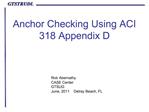 Anchor Checking Using ACI 318 Appendix D