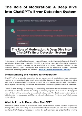 The Role of Moderation: A Deep Dive into ChatGPT's Error Detection System