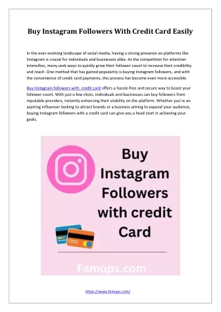 Buy Instagram Followers With Credit Card Easily