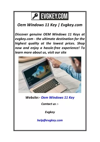 Oem Windows 11 Key Evgkey.com