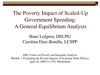 The Poverty Impact of Scaled-Up Government Spending: A General-Equilibrium Analysis