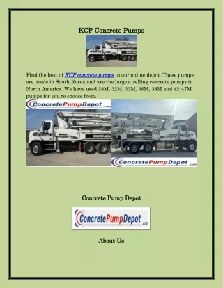 KCP Concrete Pumps, concretepumpdepot.com