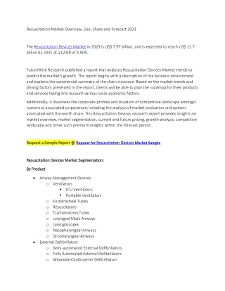Resuscitation Market