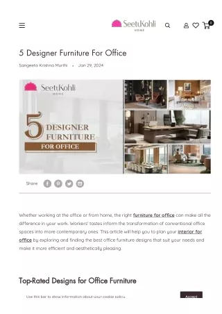 5 Designer Furniture For Office