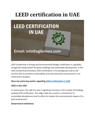 LEED certification in UAE