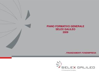 PIANO FORMATIVO GENERALE SELEX GALILEO 2009