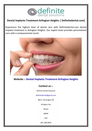 Dental Implants Treatment Arlington Heights  Definitedental.com