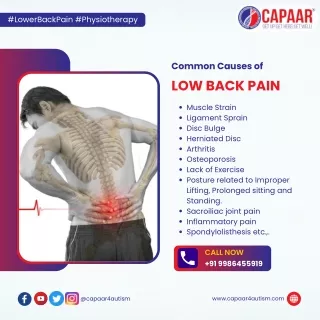 Common causes of Low Back Pain | Best Physiotherapy in Bangalore | CAPAAR