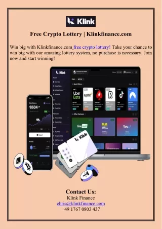 Free Crypto Lottery  Klinkfinance.com