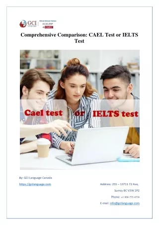 Comprehensive Comparison CAEL Test or IELTS Test