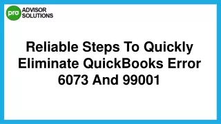 How To Deal With QuickBooks Error 6073 And 99001