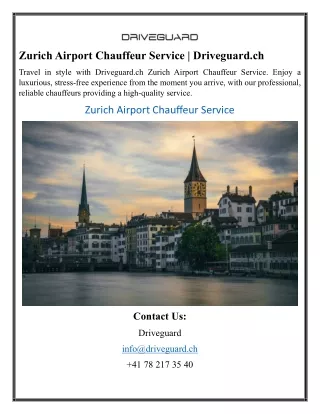 Zurich Airport Transfer Driveguard.ch